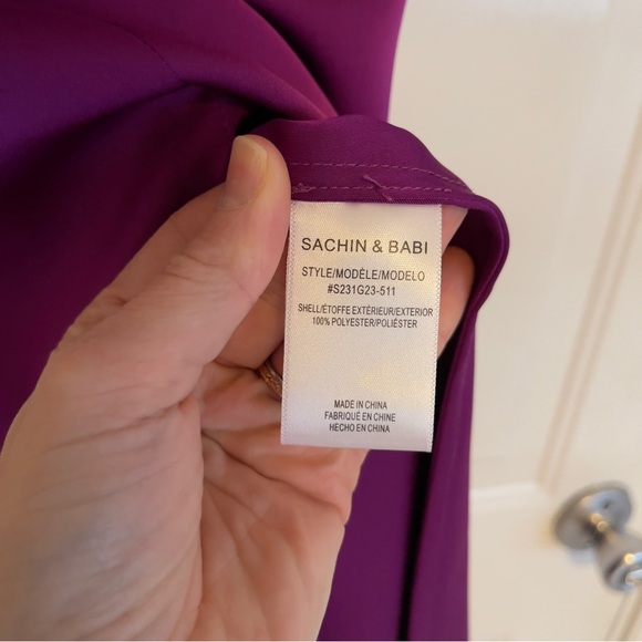 NWT Sachin & Babi Bryant Gown Dress Sparkling Wine Size 0 with Slit - Picture 14 of 16